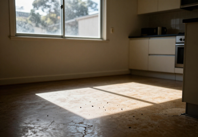 Cockroaches in an Asquith kitchen before pest control
